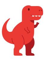 Vibrant Minimal Illustration of a Cartoon Tyrannosaurus Dinosaur Design for Creative Projects vector