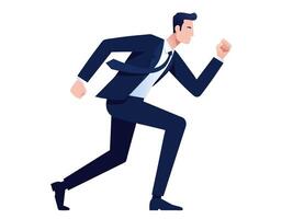 This dynamic illustration features a minimalist depiction of a businessman running forward. Ideal for themes of motivation, success, and professionalism in a modern style. vector