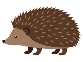 This charming minimal illustration features a cute hedgehog with spiky fur, perfect for nature-themed projects and children's materials. Ideal for various design applications. vector