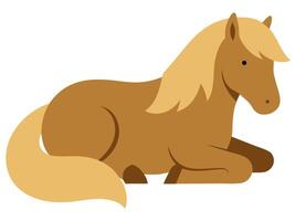This minimal illustration features a charming sitting pony, showcasing a playful design with simple shapes and soft colors. Perfect for various creative projects vector