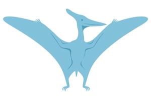Cartoon Illustration of a Playful Pteranodon with Outstretched Wings in a Fun Style vector