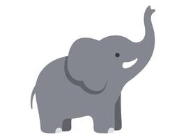 Cute Little Elephant Raising His Trunk for a Joyful Expression and Playful Moment vector