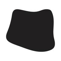 Abstract Fluid Black Form on White Canvas vector