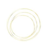 three Golden round frame with light effects vector