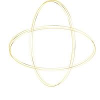 flower Golden round frame with light effects vector