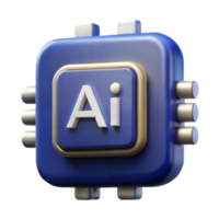 Artificial Intelligence Chip Icon For Modern Technology And Digital Innovation Render png