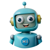 Adorable Blue Robot Character Smiling Technology Innovation Artificial Intelligence Future png