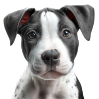 Charming pitbull puppy with captivating eyes brings joy and cuteness against a transparent background for all to admire png