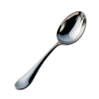 Close-Up of a Shiny Metal Spoon on Transparent Background png