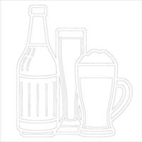 Hand Drawn Beer Illustration Outline vector
