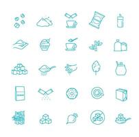 Sugar icon set in thin line style vector