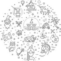 Simple Set of Fantasy Related Line Icon vector