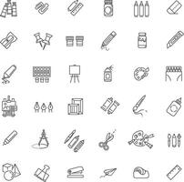 Outline web icon set - drawing tools vector