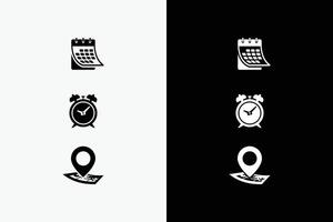 illustration of date, time, place, location or address icon design vector