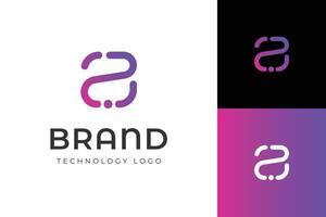 Abstract Letter A tech logo icon design with outline simple graphic symbol vector