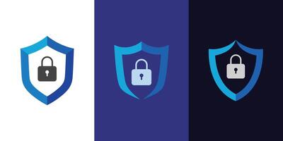Shield security logo icon design graphic symbol for Protection, cyber security logo idea, secure data icon illustration vector