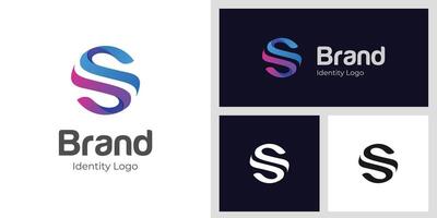 abstract letter S circle connection logo icon design gradient style with flat idea for brand tech logo, identity company logo template vector
