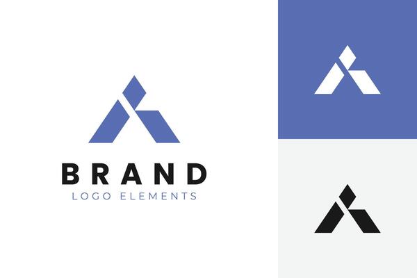 Alphabet letter AI brand identity logo design, creative simple letters concept for business technology