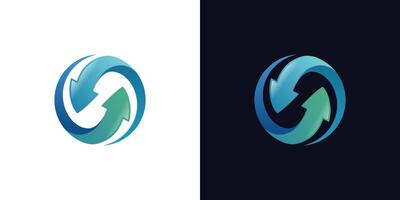 two arrow spin logo icon design graphic elements. for reusing, refresh symbol vector