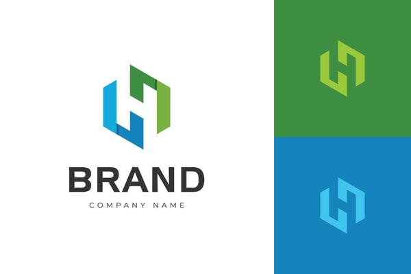 Letter H with Hexagon modern logo icon design symbol geometric style for brand identity logo template