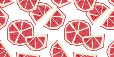 Seamless Citrus Grapefruit Slice Pattern vector