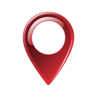 Glossy red location marker icon, red map pointer png