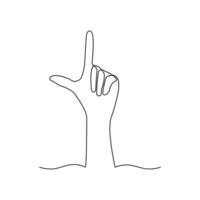One line minimalist drawing of a hand in simple style vector