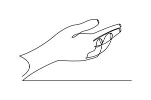 Continuous line art of a hand icon in minimal design vector