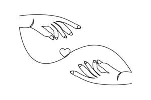 Hand symbol created with a continuous one line minimalist design vector