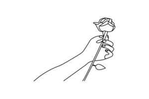 Minimal continuous line art of a simple hand vector