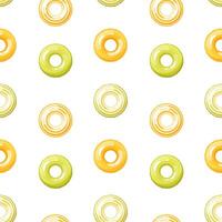 Seamless pattern of colorful inflatable swimming rings. Bright lifebuoy. Summer accessory for swimming on the beach, in the pool. inflatable float toy vector