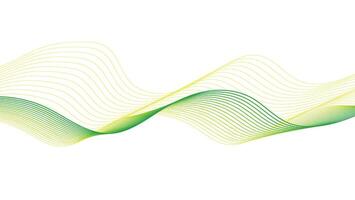 Green and Yellow Gradient Flowing Waves on White Background vector