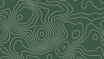 Topographic Map with White Contour Lines on Green Background vector