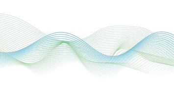 Futuristic Flowing Line Art with Blue and Green Gradient vector