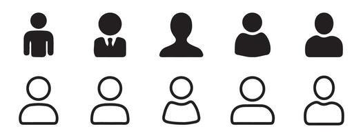 User icon set. Profile icons vector