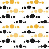 Geometric Dots Seamless Pattern in Black and Yellow Colors on White Background. Hand drawn modern pattern for textile, fabrics, wrapping paper vector