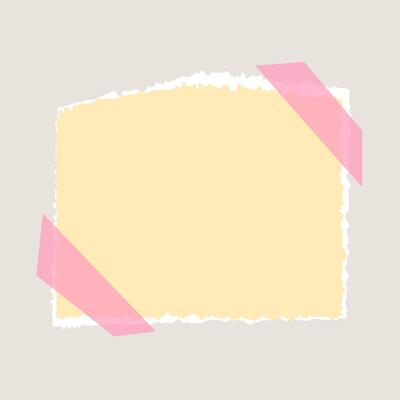 Yellow Empty Paper Note Memo with Adhesive Tape. Torn Paper Sheet with Scotch Tape. Contemporary Art Collage Paper Sheet. Ripped paper strip reminder