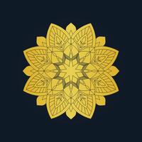Elegant luxury background with intricate golden mandala pattern on dark black surface design vector