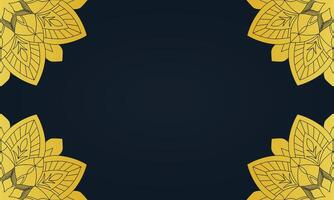 Elegant luxury background with symmetric intricate golden mandala over dark canvas design vector