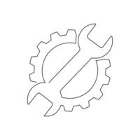 Continuous line drawing of Service tools isolate on white background. vector