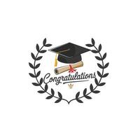 Bold Monochrome Graduation Typography Elegant Congrats Graduate Text Art vector