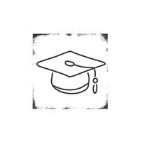 Minimalist One Line Graduation Cap Drawing Elegant Single Stroke vector