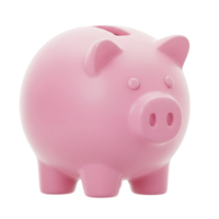 Cute 3D Rendering of a Pink Piggy Bank png