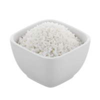 Simple 3D Rendering of White Rice in a Square Bowl png