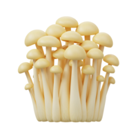 3D Rendering of a Cluster of White Shimeji Mushrooms png