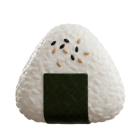 3D Rendering of a Japanese Onigiri Rice Ball png