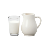 simples 3d Renderização do uma leite jarro e uma vidro do leite png