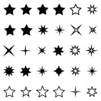 Star Icon Collection,Flat, Outline, Sparkle, and Burst Star Symbol Set. vector