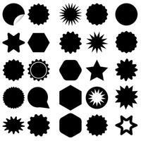Badge Icon Set, Label Shape Collection, Sticker Silhouette Design. vector