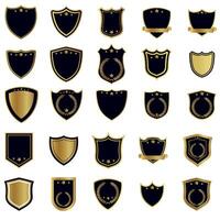 Luxury Shield Badge Collection,Golden Security Emblem Set vector